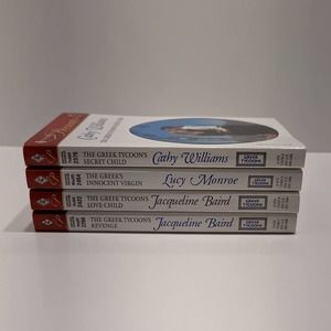 Harlequin Presents “The Greek Tycoon’s” Romance Book Lot (Set of 4)